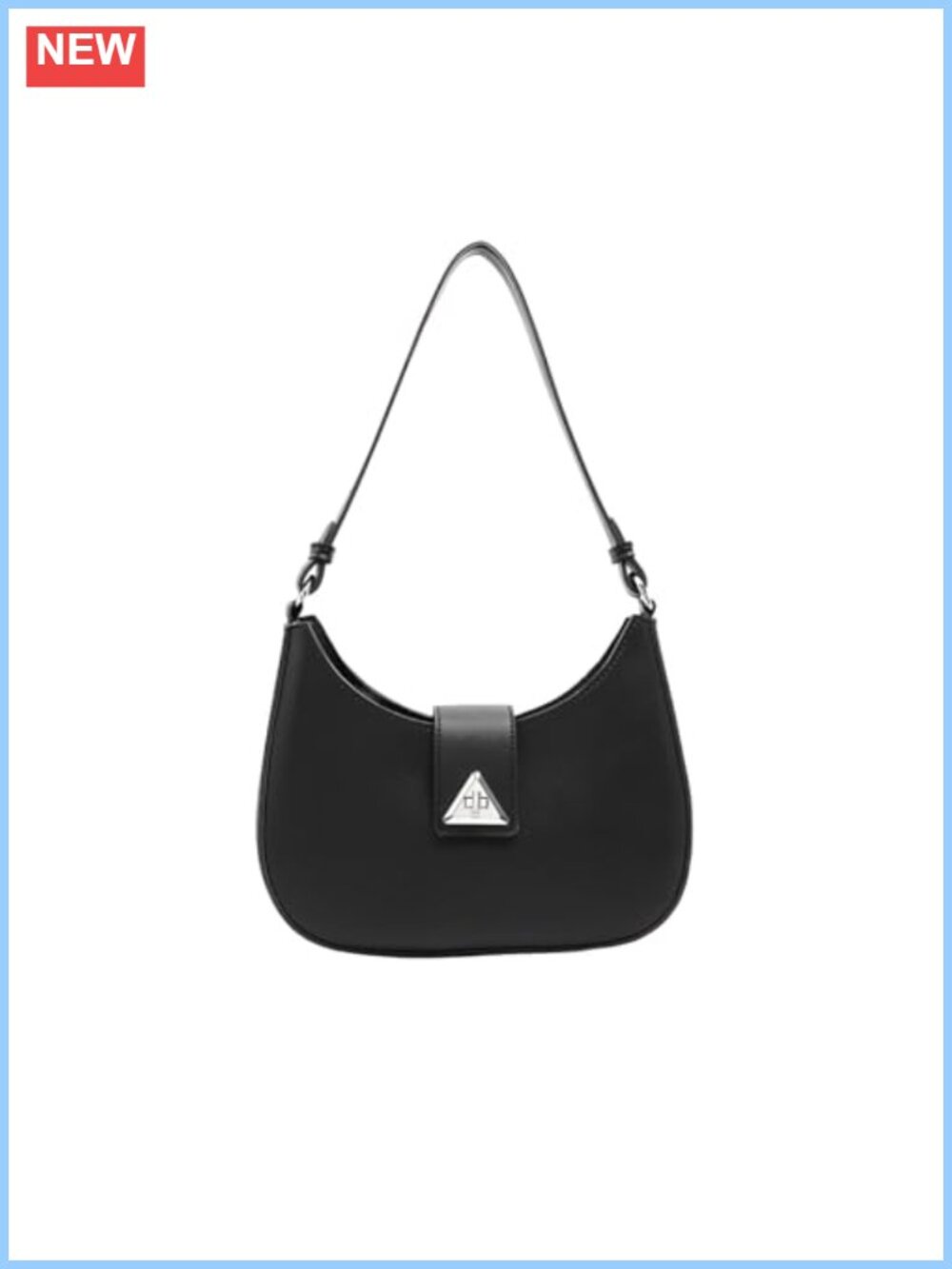 PU Leather Hobo Shoulder Bag Small Crescent Clutch Zipper Purse